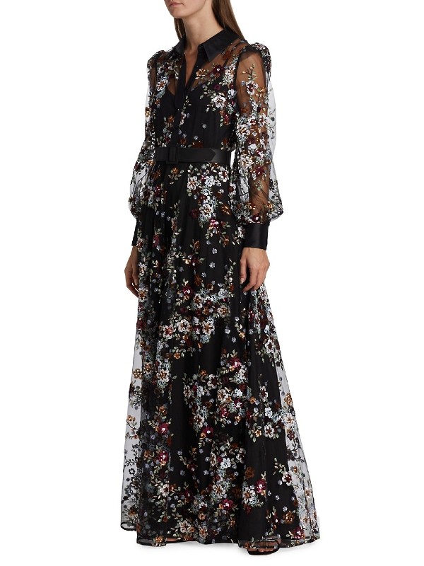 Gorgeous Elegant Beaded Badgley Mischka Shirt-Dress Gown For Rent/Sale