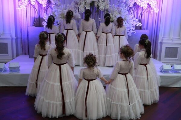 Beautiful Children's ivory/mauve gowns for sale