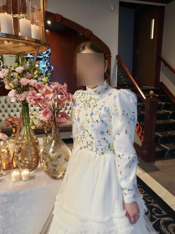 Gorgeous white sister-of-the-bride gown for sale