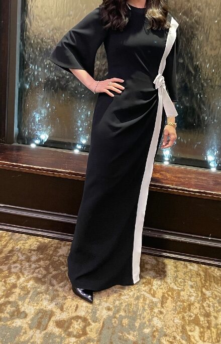 Beautiful Elegant Black Designer Carolina Herrera gown for sale