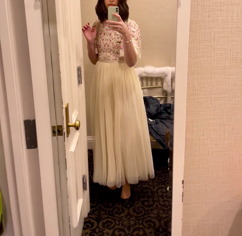 Needle & Thread Floral embroidered midi dress for sale