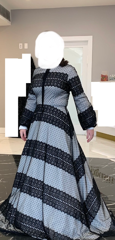 Exquisite sister of the bride black lace over white gown for sale