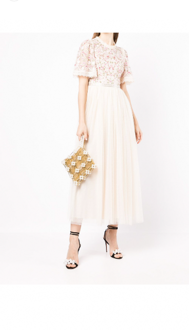 Needle & Thread Floral embroidered midi dress for sale