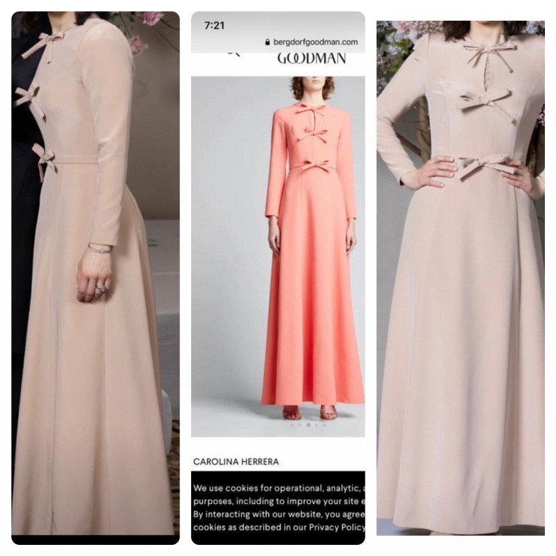 Duplicated Carolina Harrera pink/nude gown for sale
