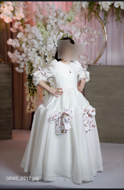 Four matching ivory girls gowns for sale