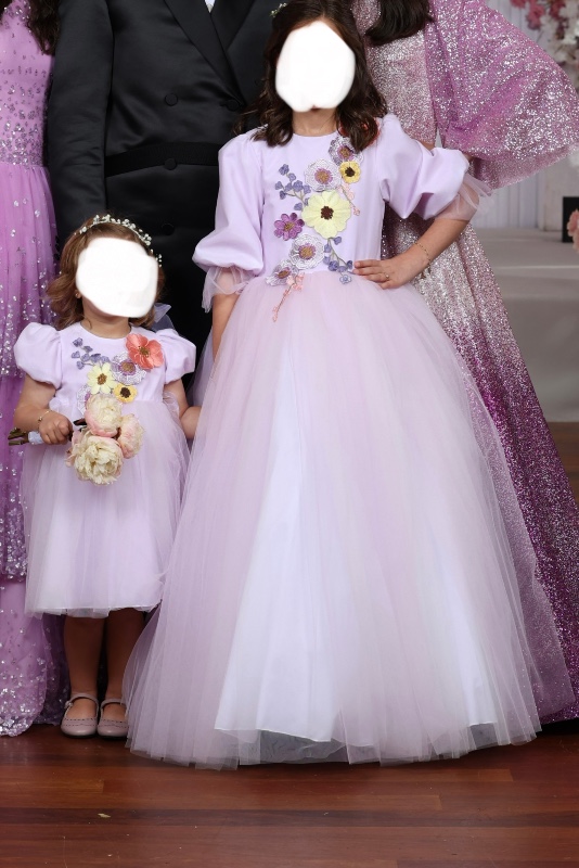 Beautiful custom lavender children’s gowns for sale