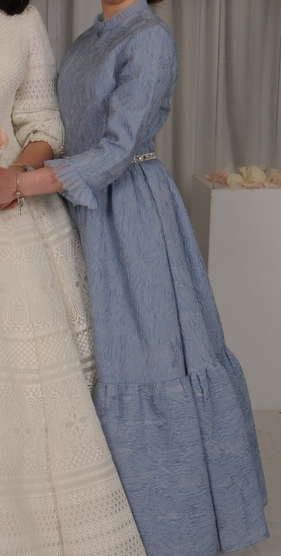 Stunning light blue swarovski beaded teens gown for Sale