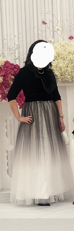 sister of the bride black and white gradient gown for sale