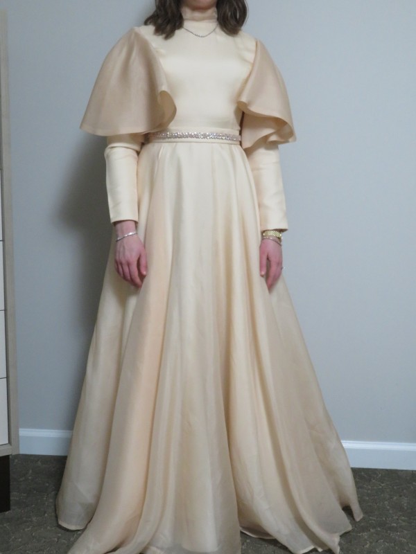 Stunning custom champagne colored gown for sale
