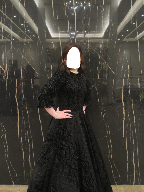 Elegant Exquisite black winter gown for sale
