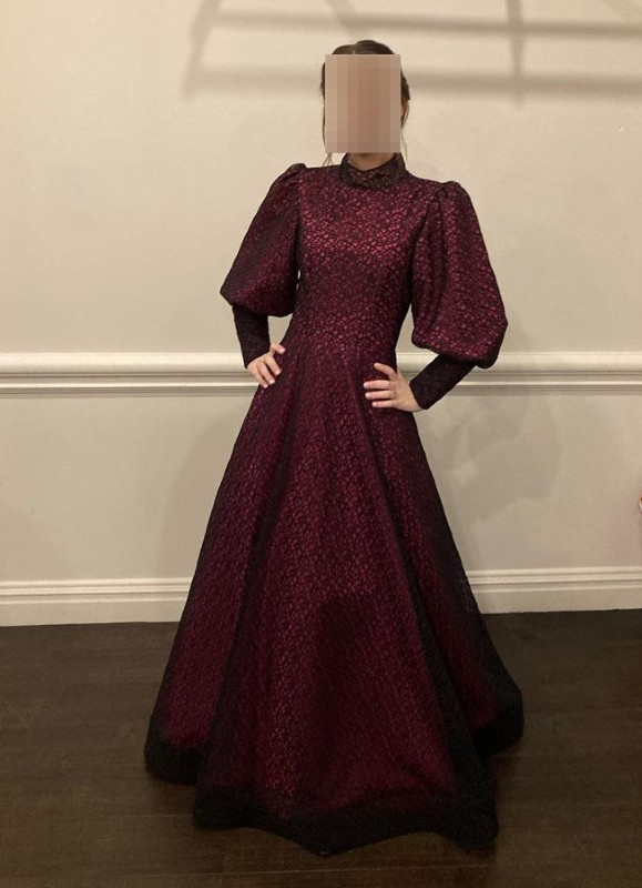 Stunning Zoe Black and pink lace gown for sale
