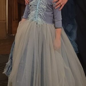 Stunning Girl's Liylah Light Blue Gown with Feathers for Sale