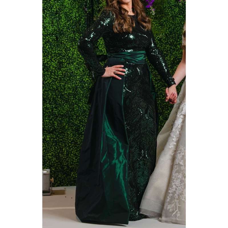 Elegant green Teri Jon gown for sale