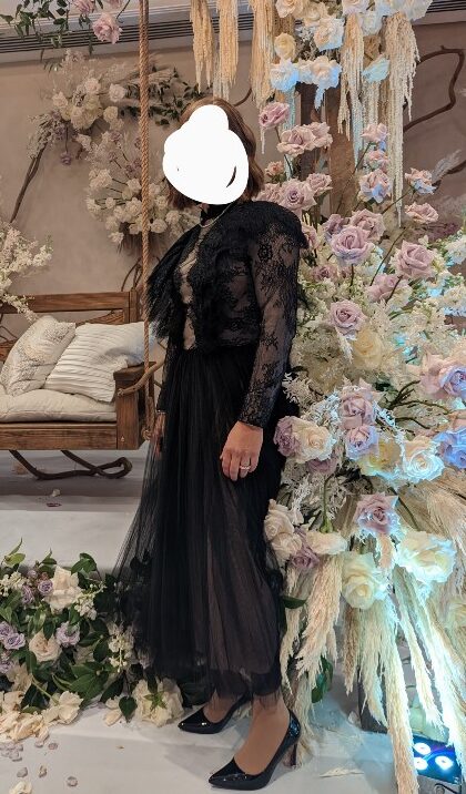 Elegant lace and tulle dress for rent/sale
