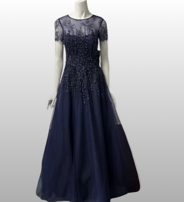 New Teri Jon Navy Gown for Sale