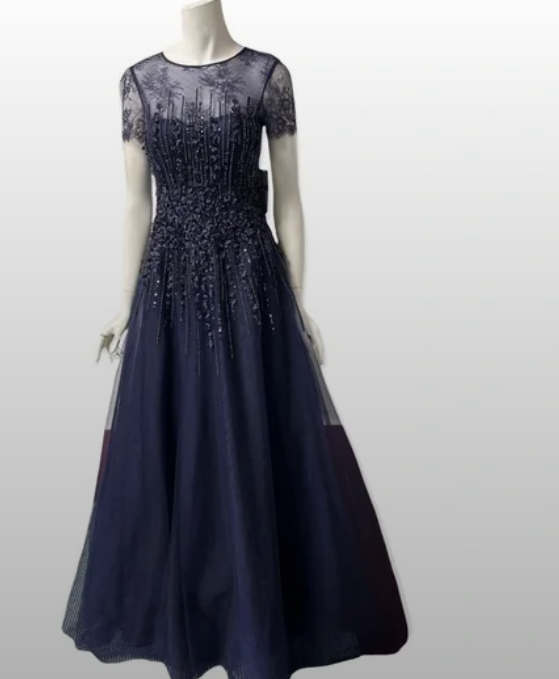 New Teri Jon Navy Gown for Sale
