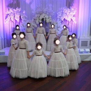 Beautiful Children's ivory/mauve gowns for sale