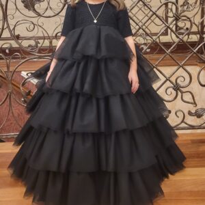 Beautiful Black Lace and Tulle Girls Gowns For Sale