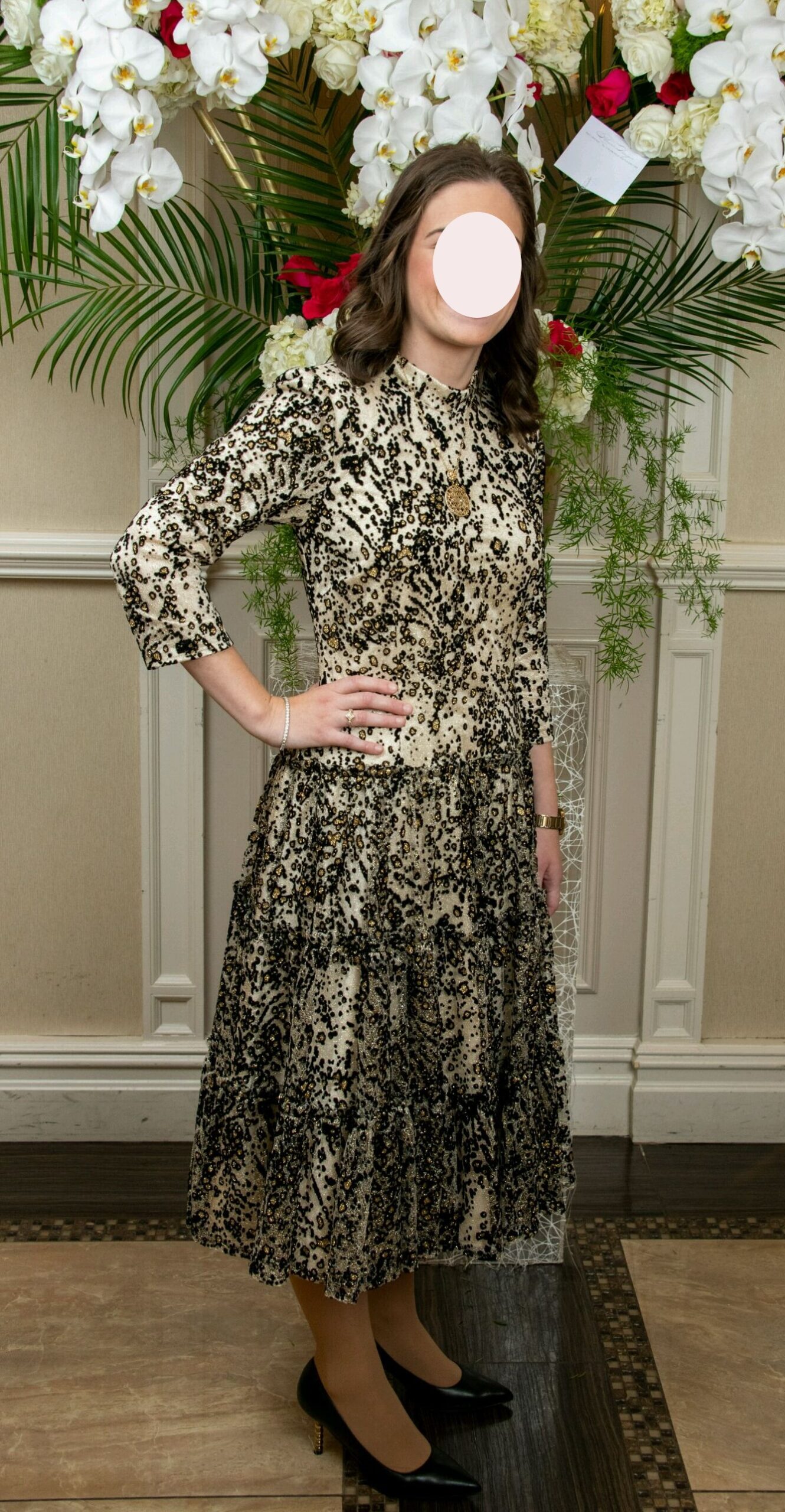 Elegant cut velvet dress for sale