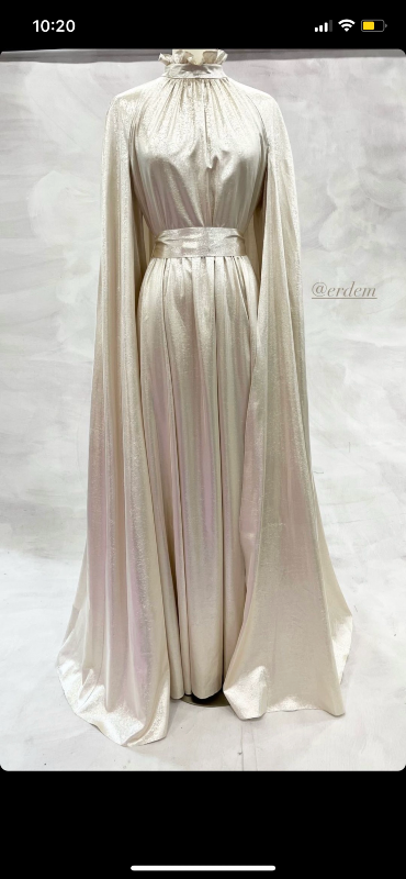 Current season Erdem gown in champagne gold lame’ for sale