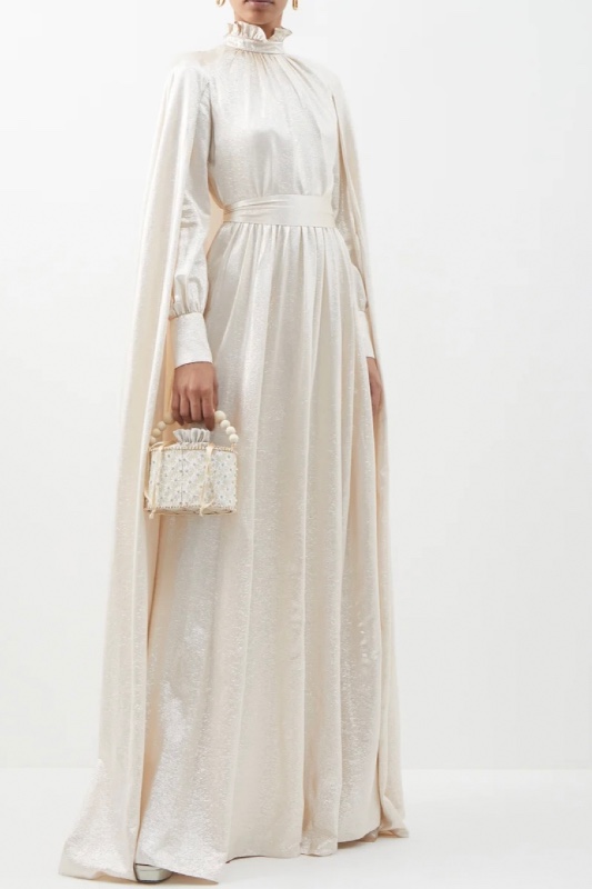 Current season Erdem gown in champagne gold lame’ for sale