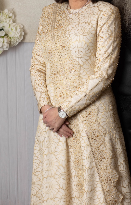 Beautiful Custom beaded lace Mother of Bride gown for sale