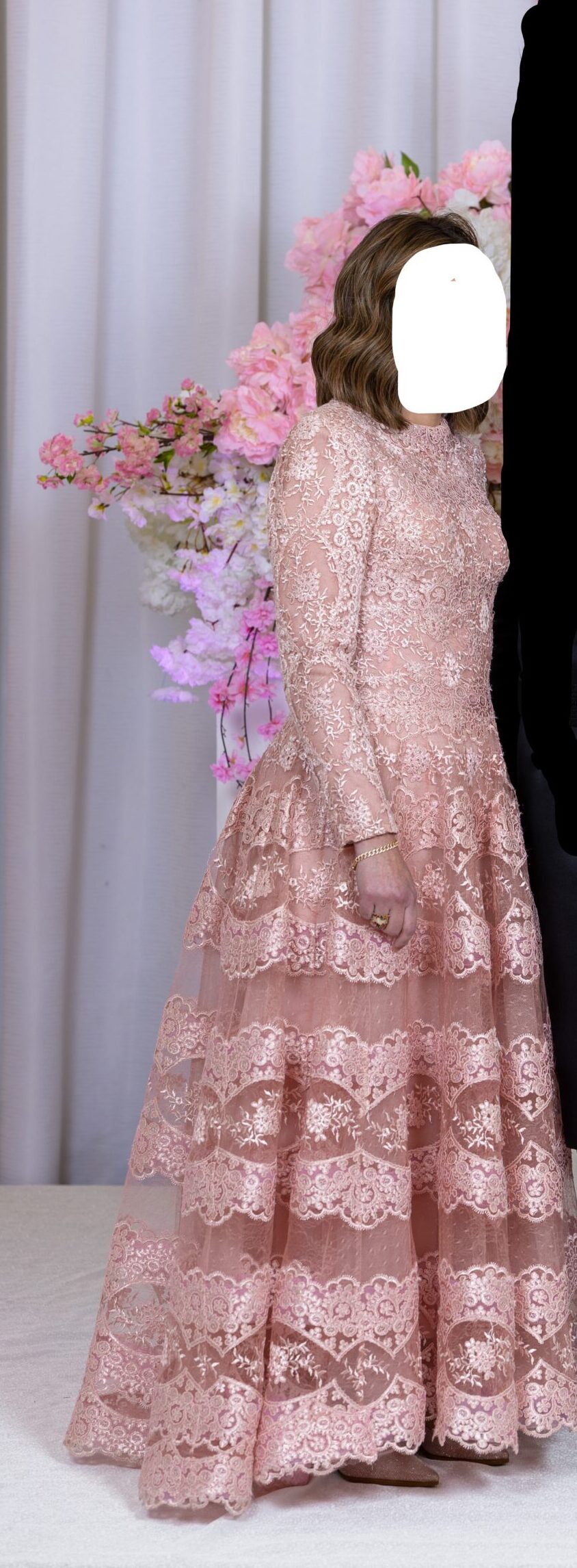 Beautiful pink lace mother of the bride gown for sale