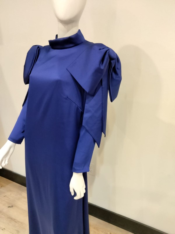 Sophisticated royal blue custom gown for sale