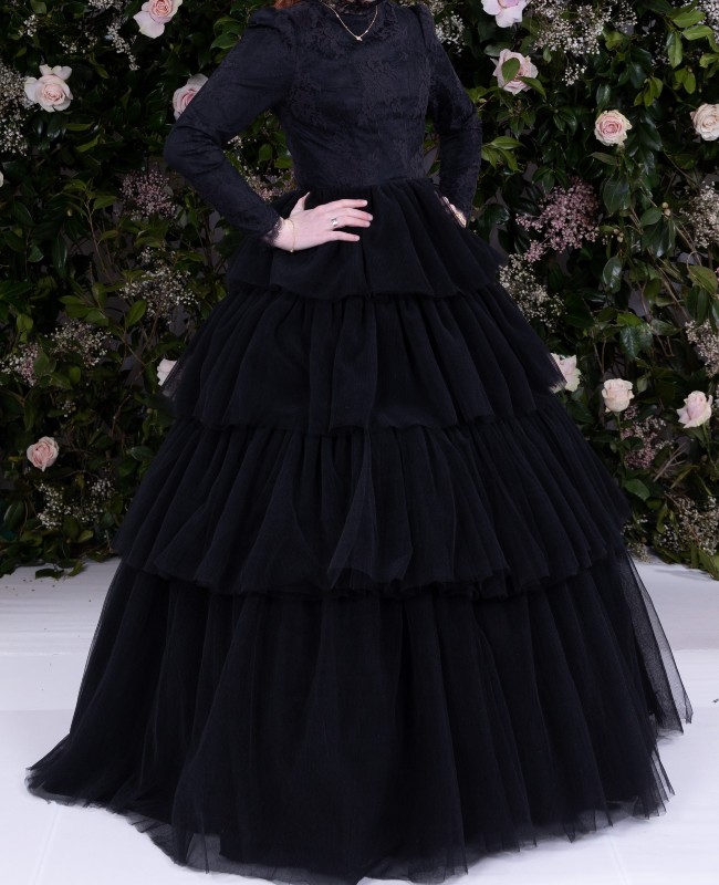 Black designer gown for sale