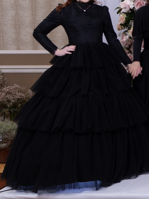 Black designer gown for sale