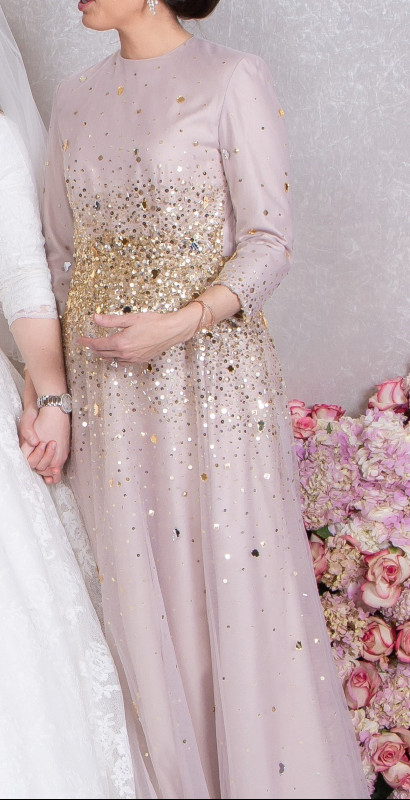 Sophisticated pink/blush mother-of-the-bride gown for sale