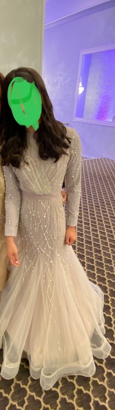 Purple/pinky elegant shimmery fitted wedding gown for rent/sale