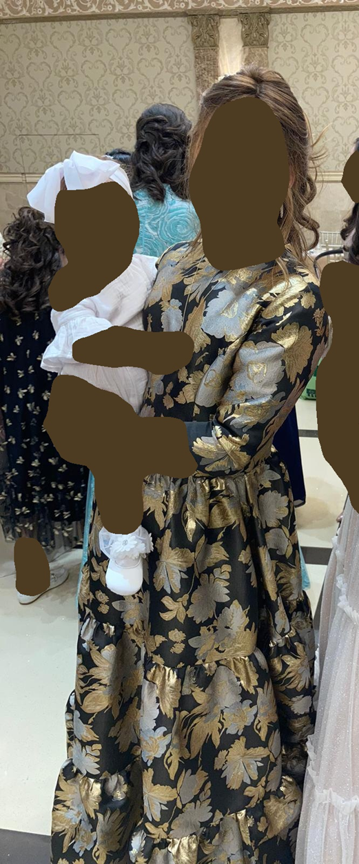 Stunning black and gold custom made gown for sale
