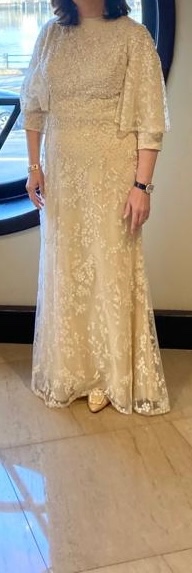 Miri Couture Ivory Beaded gown for sale