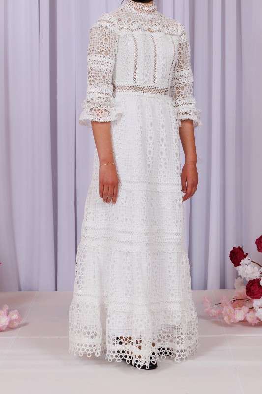 custom white cotton lace dress for sale
