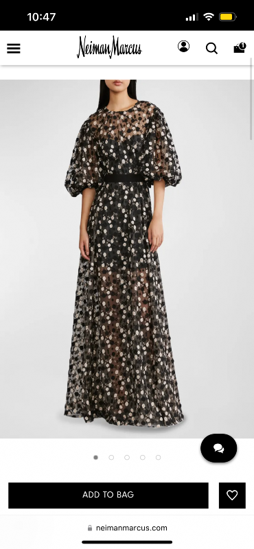 Zac Posen Black and white embroidered gown for sale