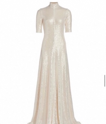 Elegant ivory sequin gown for sale