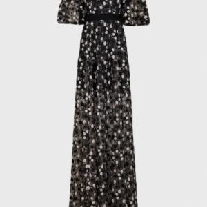 Zac Posen Black and white embroidered gown for sale