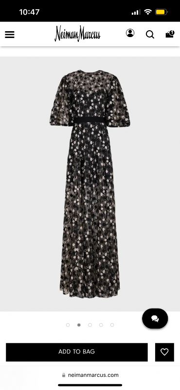 Zac Posen Black and white embroidered gown for sale