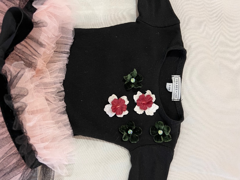 Adorable custom made onesie with matching tulle tutu for sale