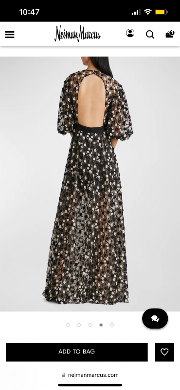 Zac Posen Black and white embroidered gown for sale