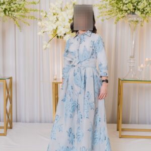 Elegant, sophisticated Teri Jon light blue gown for sale