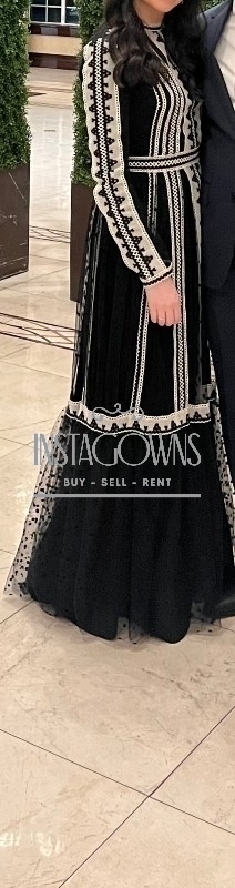 Beautiful Black and White Costarellos Gown for Rent