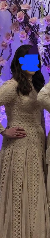 Elegant taupe gown in perfect condition for sale
