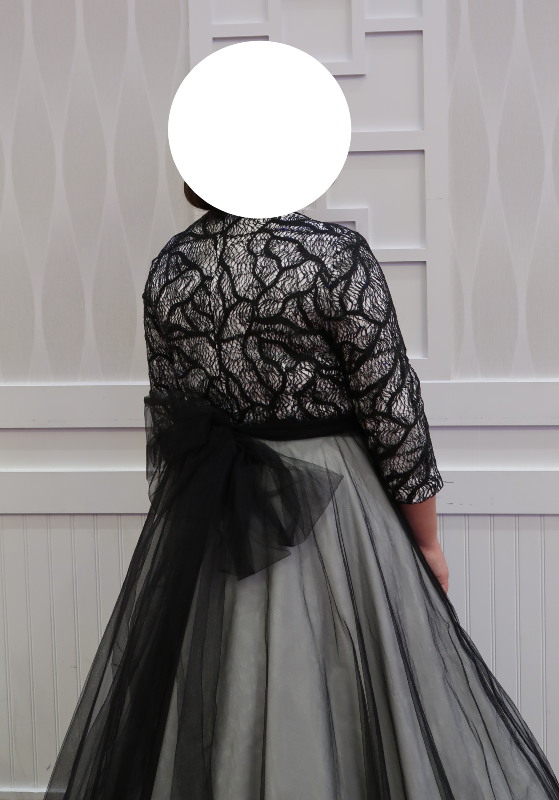 Beautiful Black and white Lace & Tulle Gown for sale