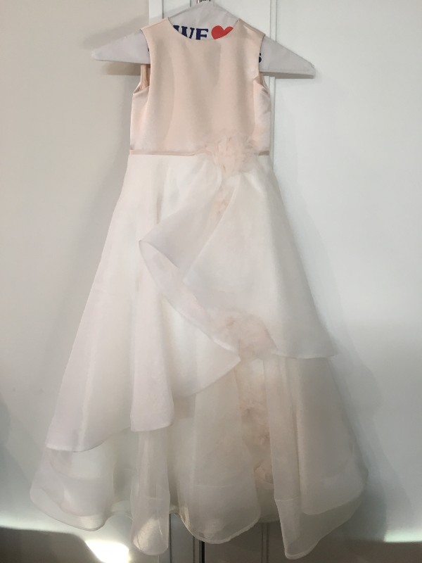 Adorable/gorgeous ivory and pale pink Joan Calabrese little girls gowns for sale