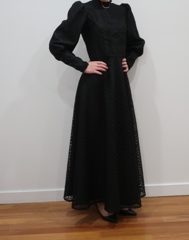 Custom Black and Green Women's gown for rent/ sale