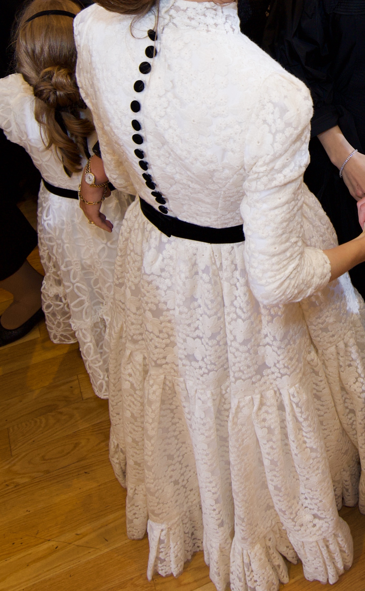 Magnificent sewn by Avigail Rumpler White sister of the bride Gown for Sale