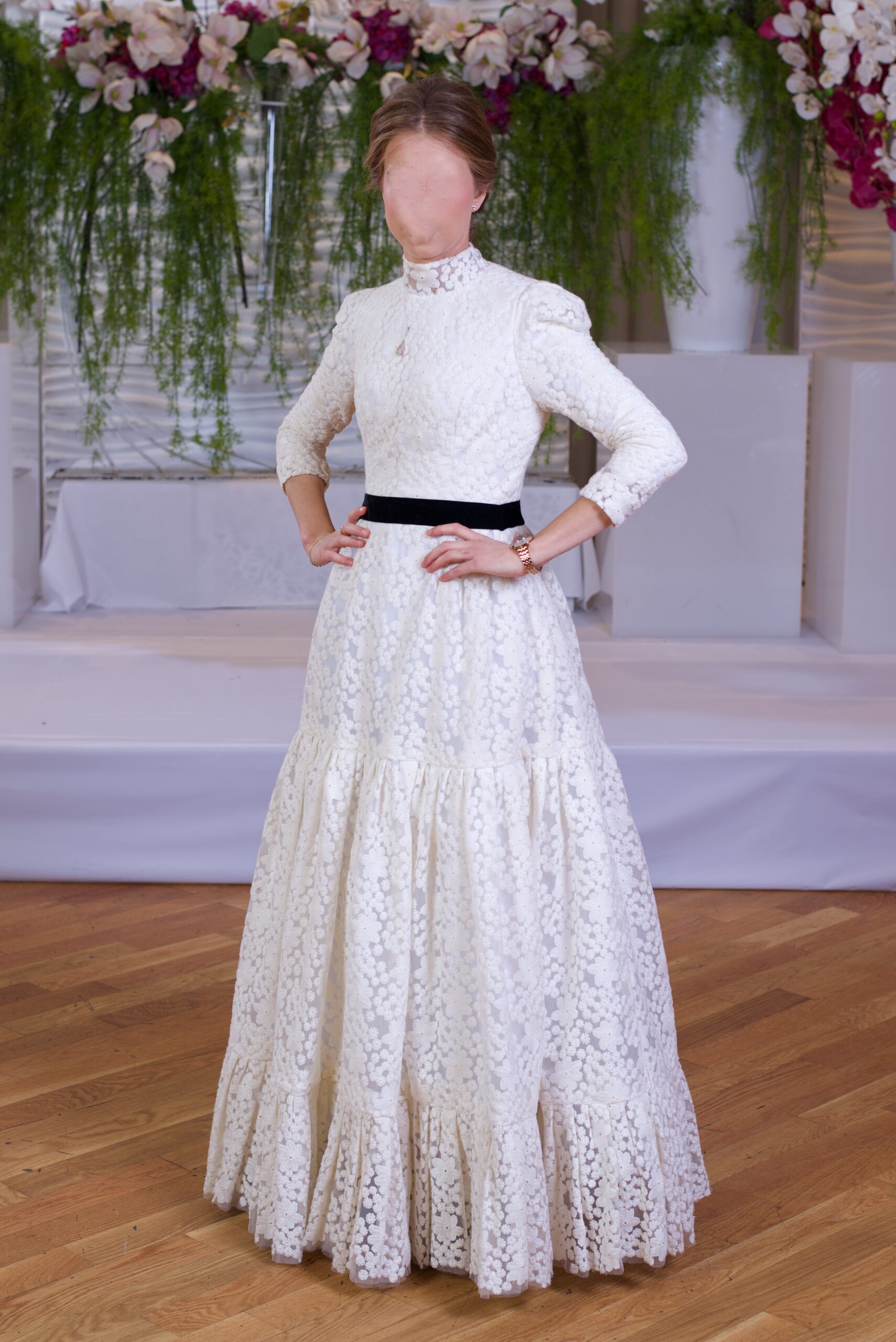 Magnificent sewn by Avigail Rumpler White sister of the bride Gown for Sale