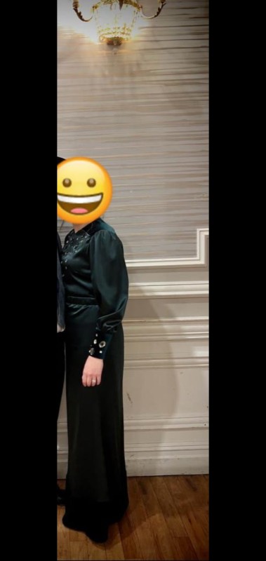 Gorgeous rich silk green gown for sale